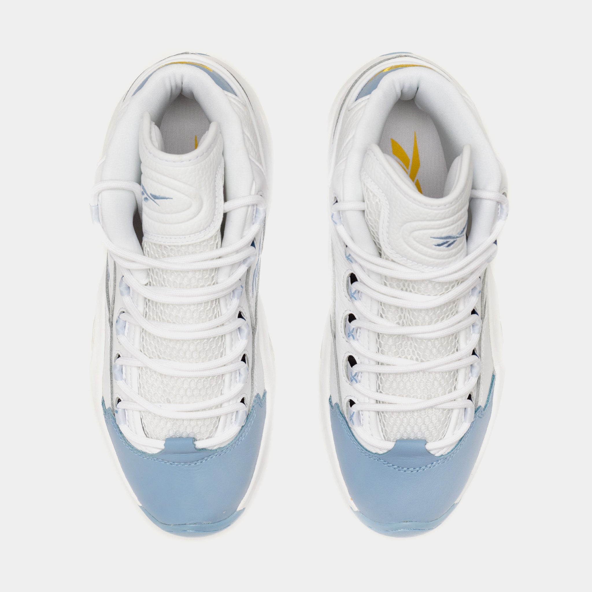 Reebok Question Mid Grade School Basketball Shoes White Blue HR0498