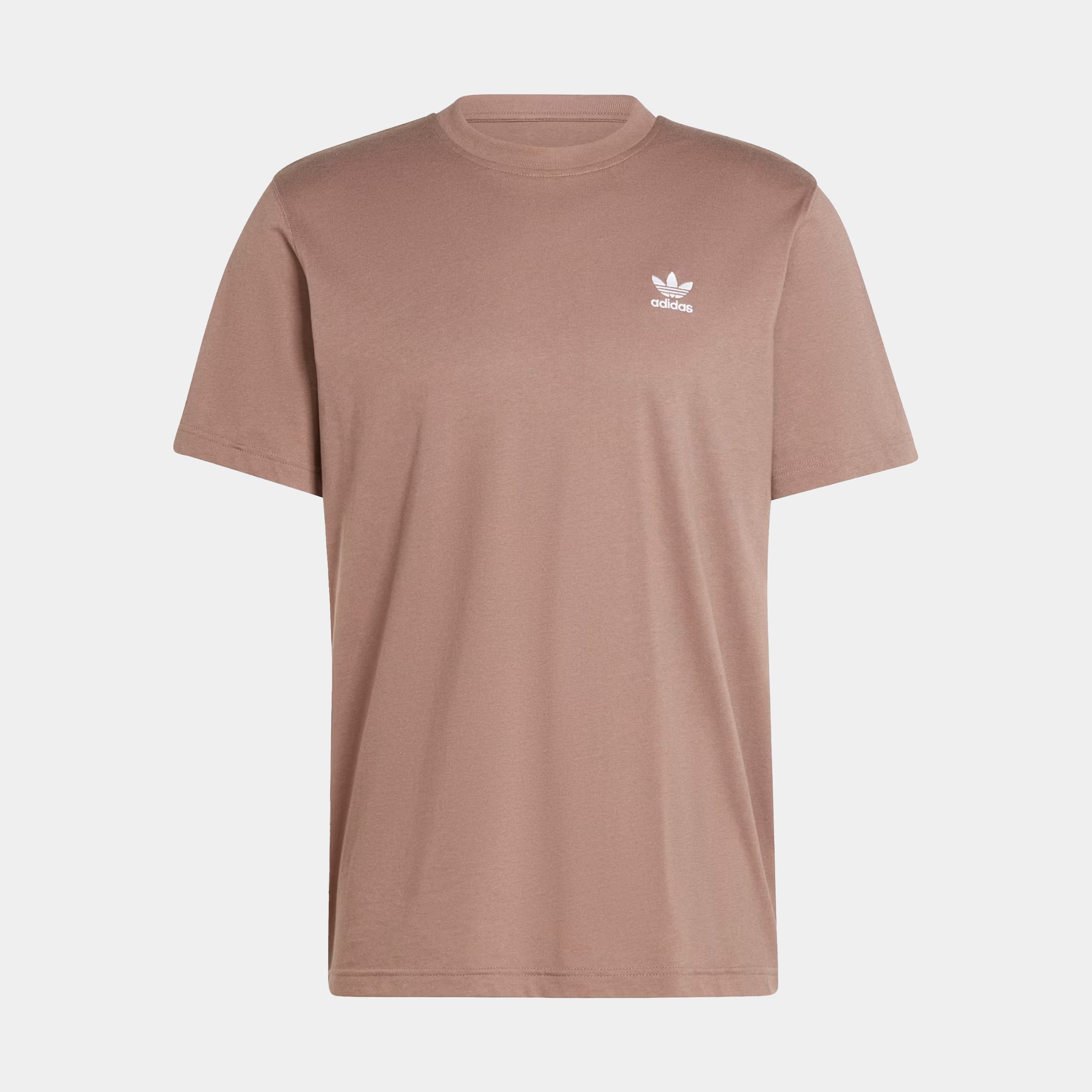 adidas Essentials Mens Short Sleeve Shirt Brown White IR9688 