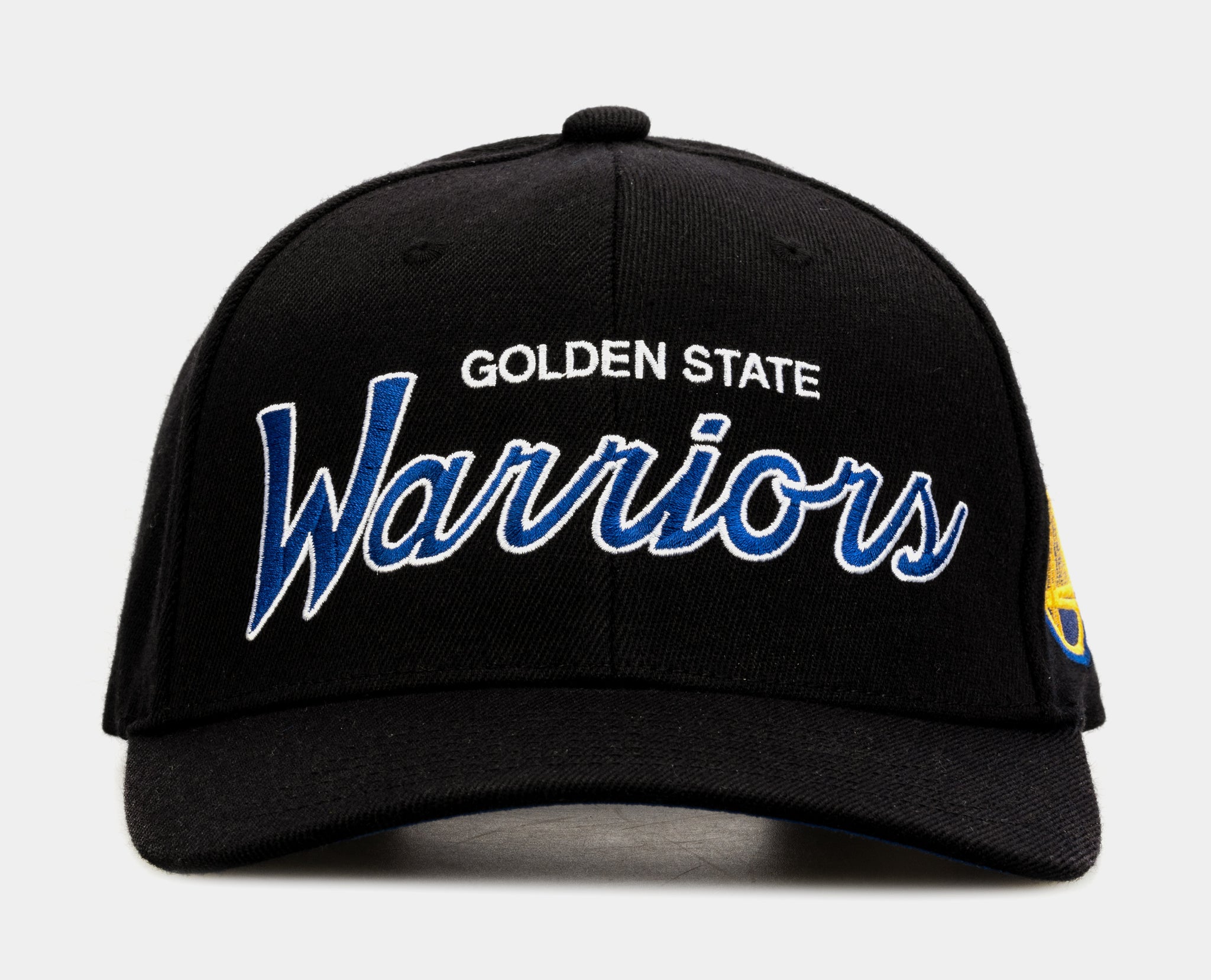 Men's Mitchell Ness Black Golden State Warriors Foundation Script Snapback  Hat