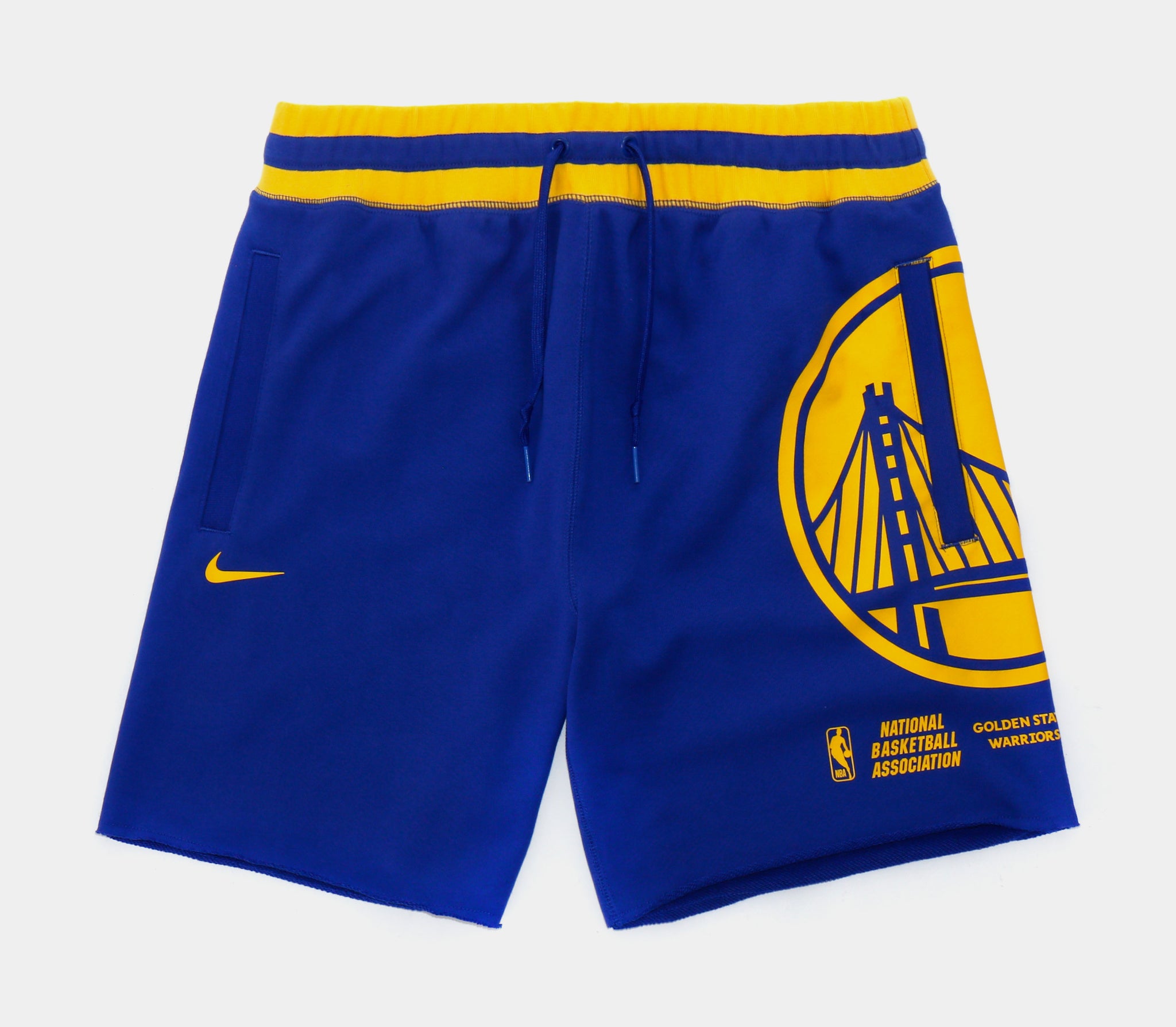 Nike Golden State Warriors Fleece Shorts Mens Shorts Blue Yellow
