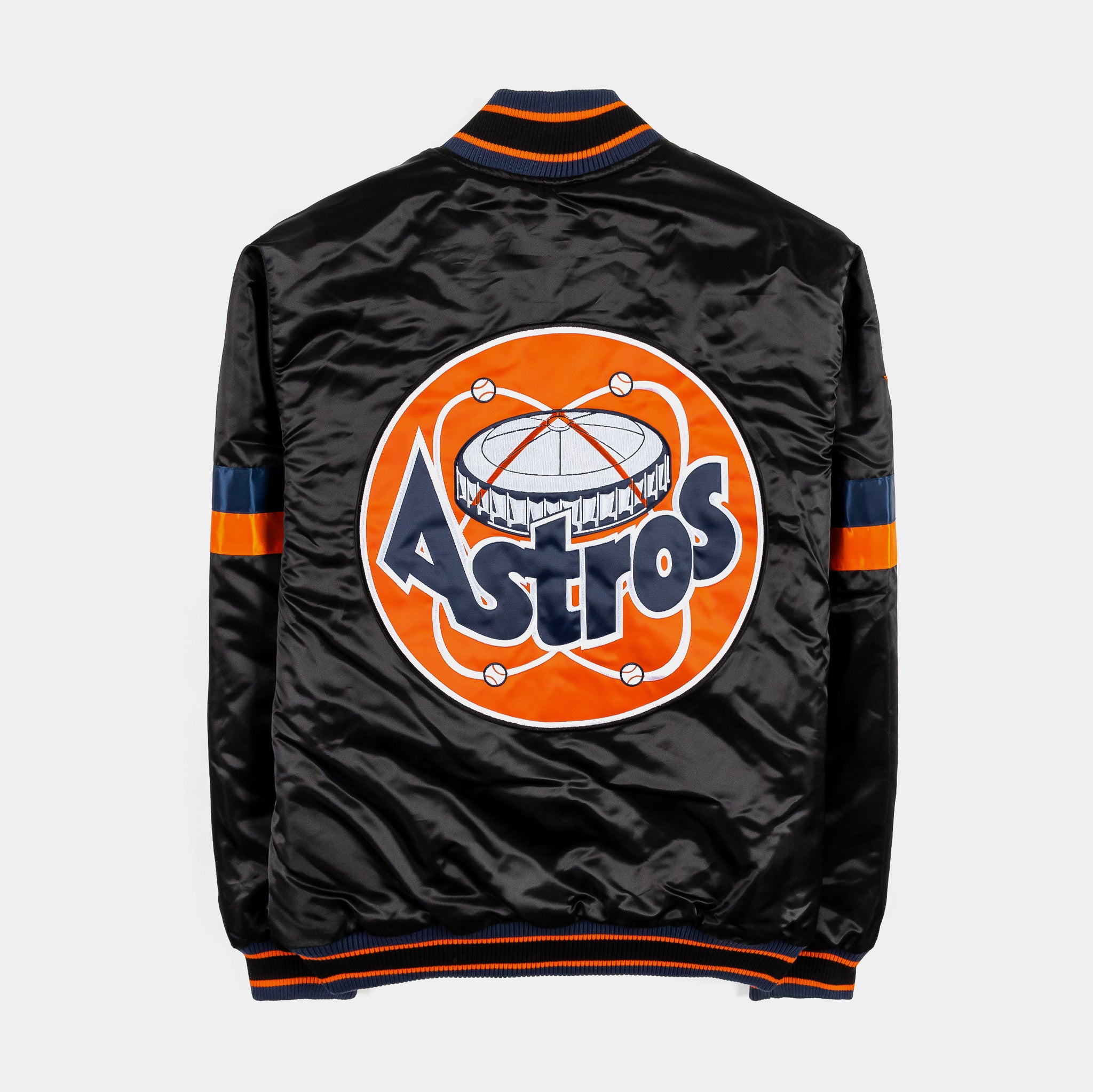 GIII/STARTER Shoe Palace Exclusive Houston Astros Home Game Varsity Mens Jacket (Black/Orange)