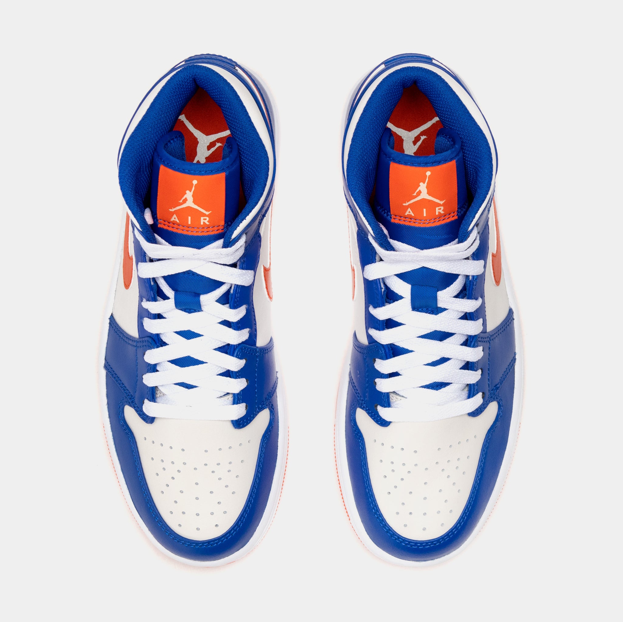 Jordan Air Jordan 1 Retro Mid Mens Basketball Shoes Blue Orange