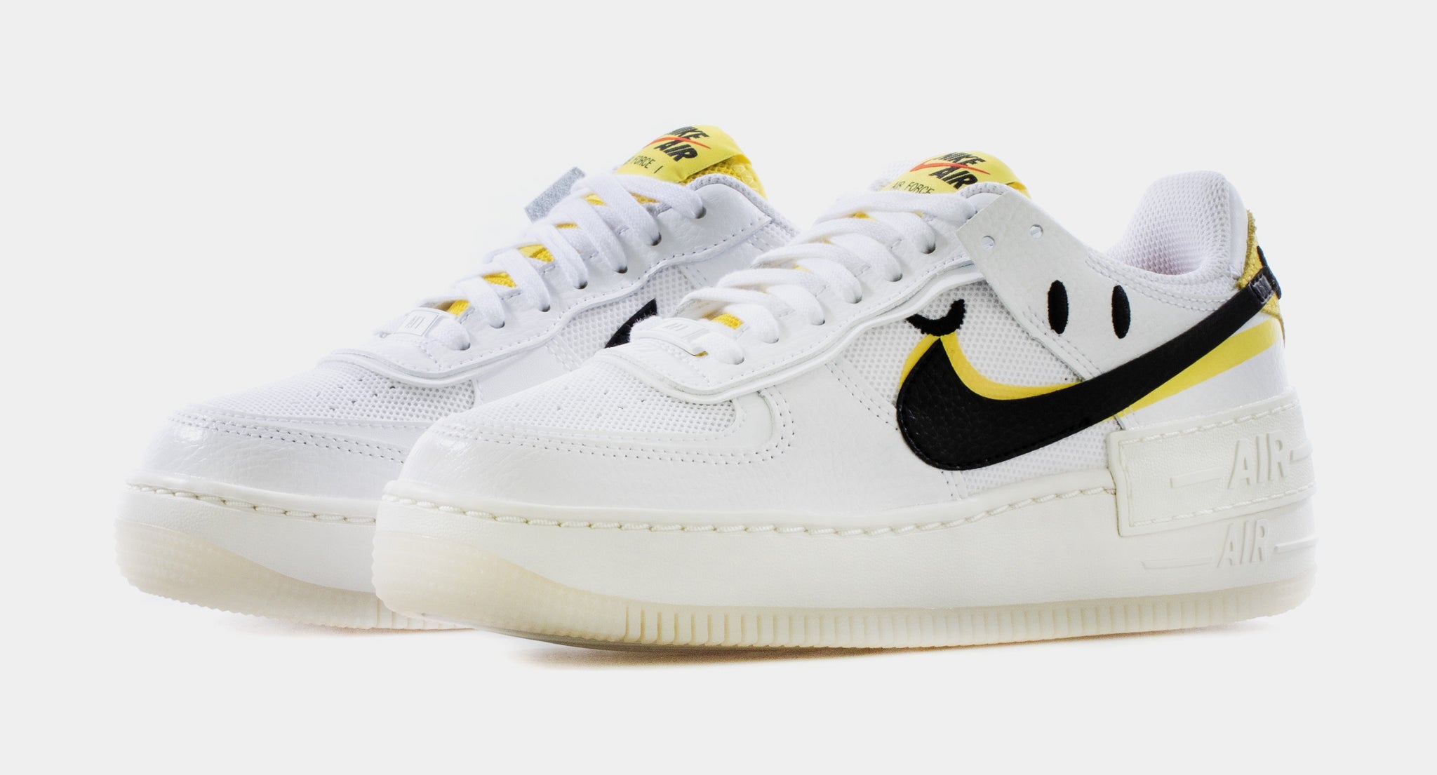 Nike Air Force 1 Shadow Smile Women's Shoes, White/Yellow, Size: 8.5