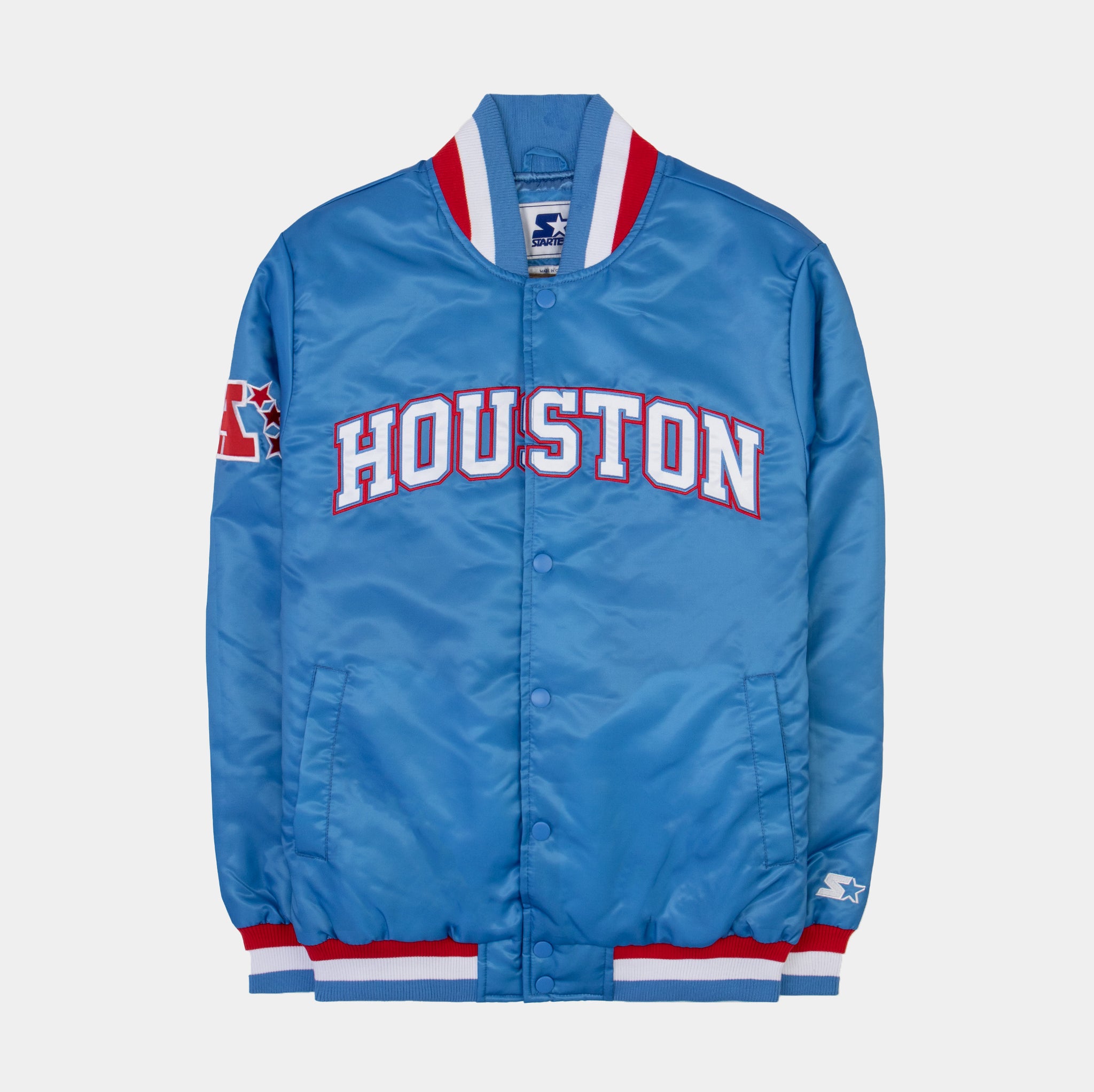 Bomber Houston Oilers Light Blue Satin Jacket