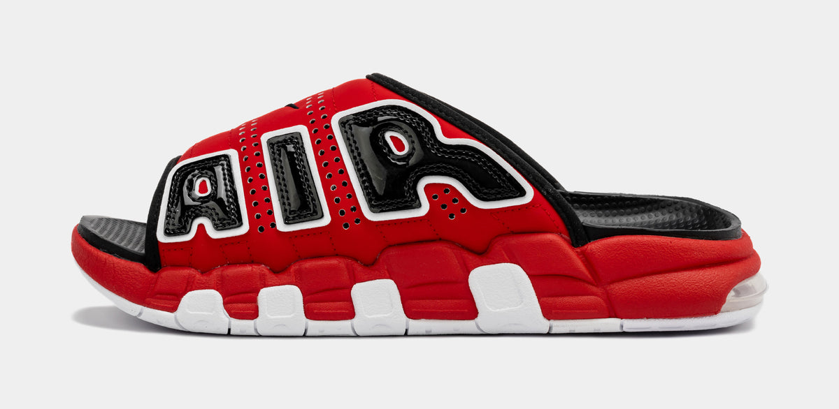 Nike Air More Uptempo Slides Mens Sandals Red Black FJ6035-600 – Shoe ...