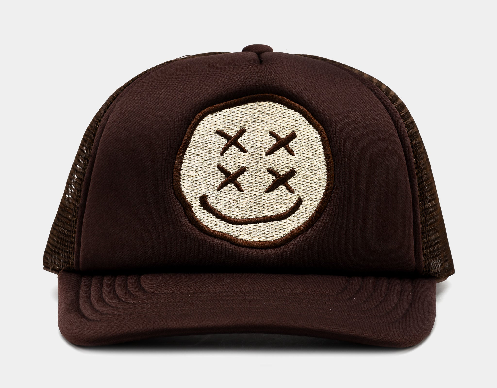 Maison Article Smiley Face Trucker Mens Hat Brown MATH04