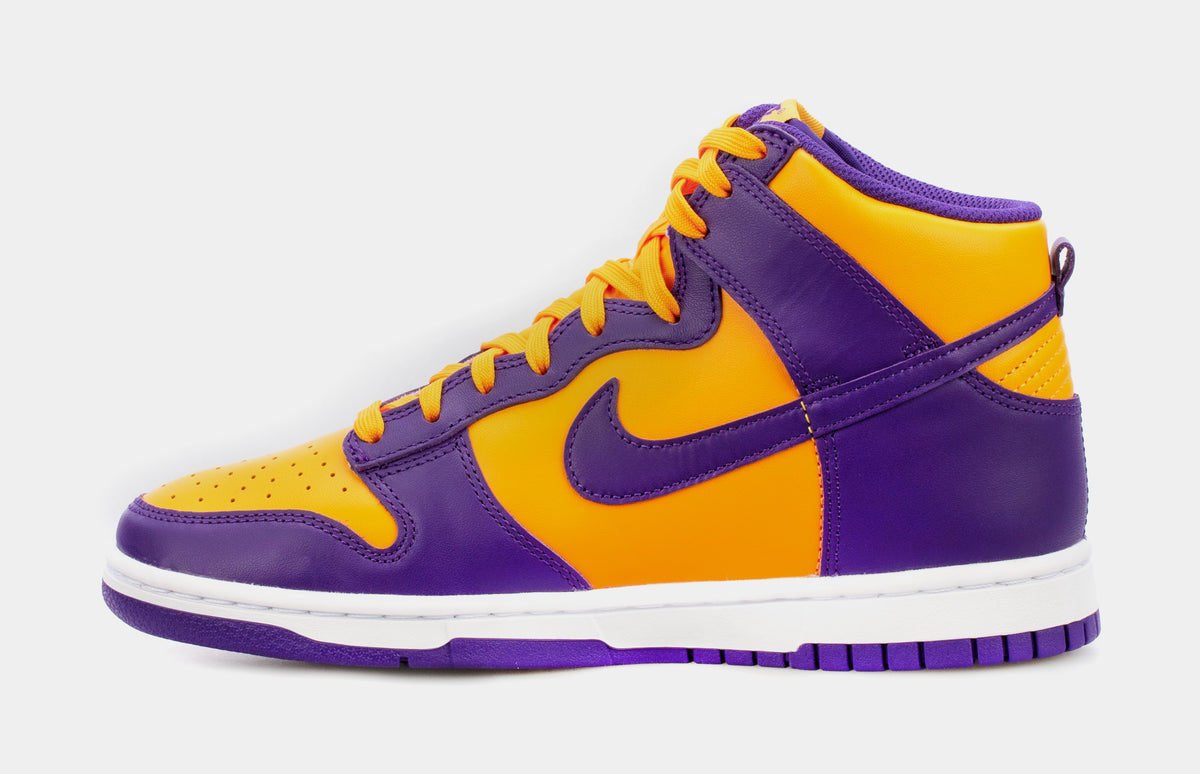 Nike Dunk Hi Lakers Mens Lifestyle Shoes Purple Yellow Free Shipping ...