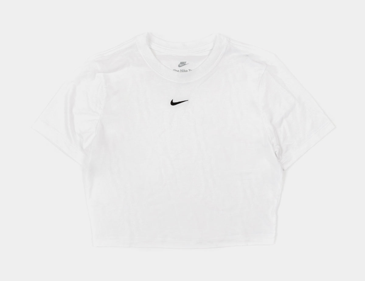 Nike NSW Essential Slim Fit Crop Womens Short Sleeve Shirt White FB2873 ...