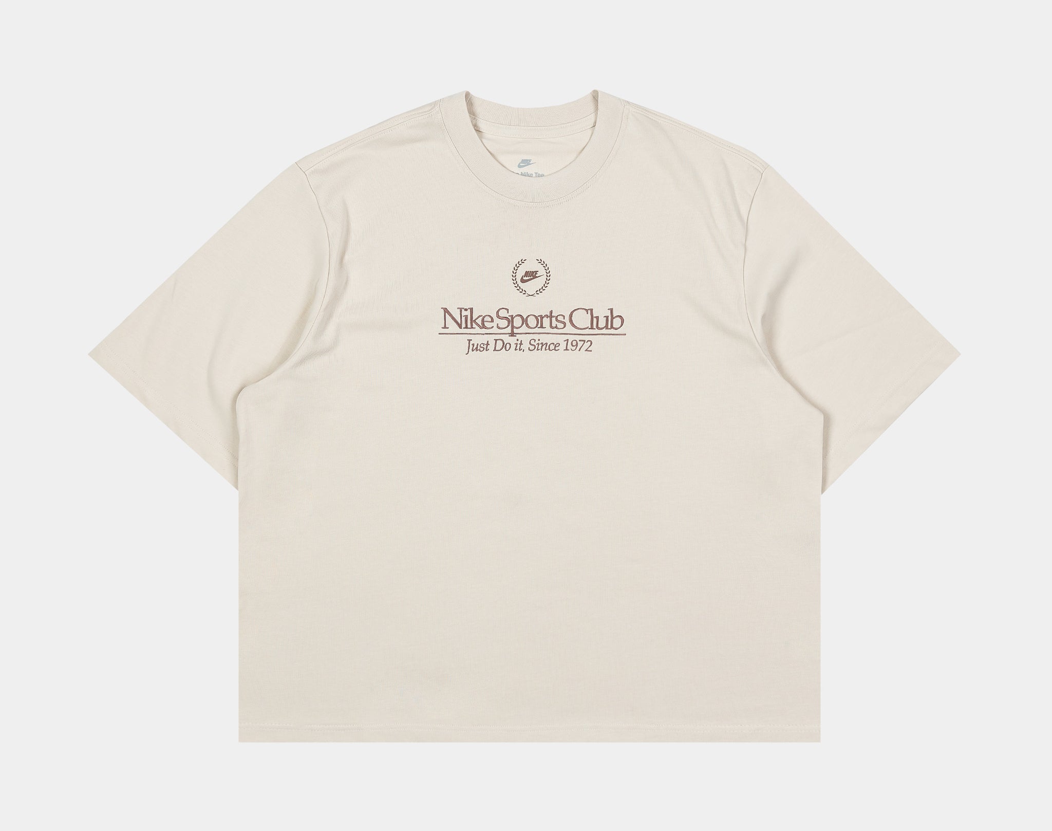 Nike NSW Boxy Campus Womens Short Sleeve Shirt Beige FJ1821-104