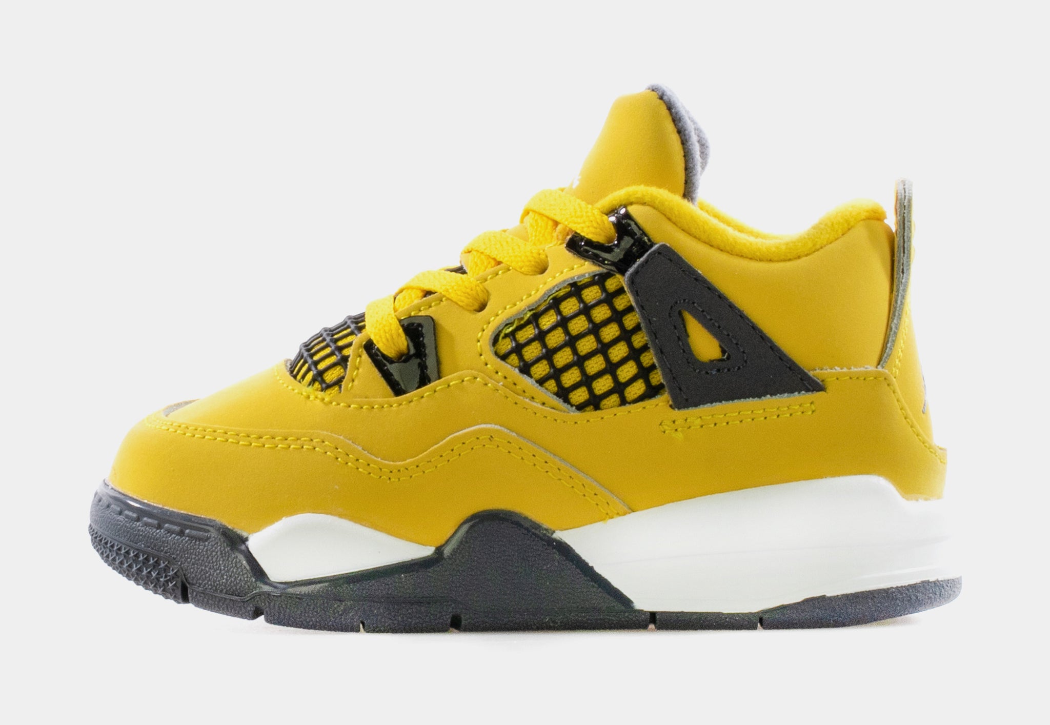  Nike Toddler Air Jordan 4 Retro Td Lightning 2021, Tour  Yellow/Dark Blue Grey, 4C