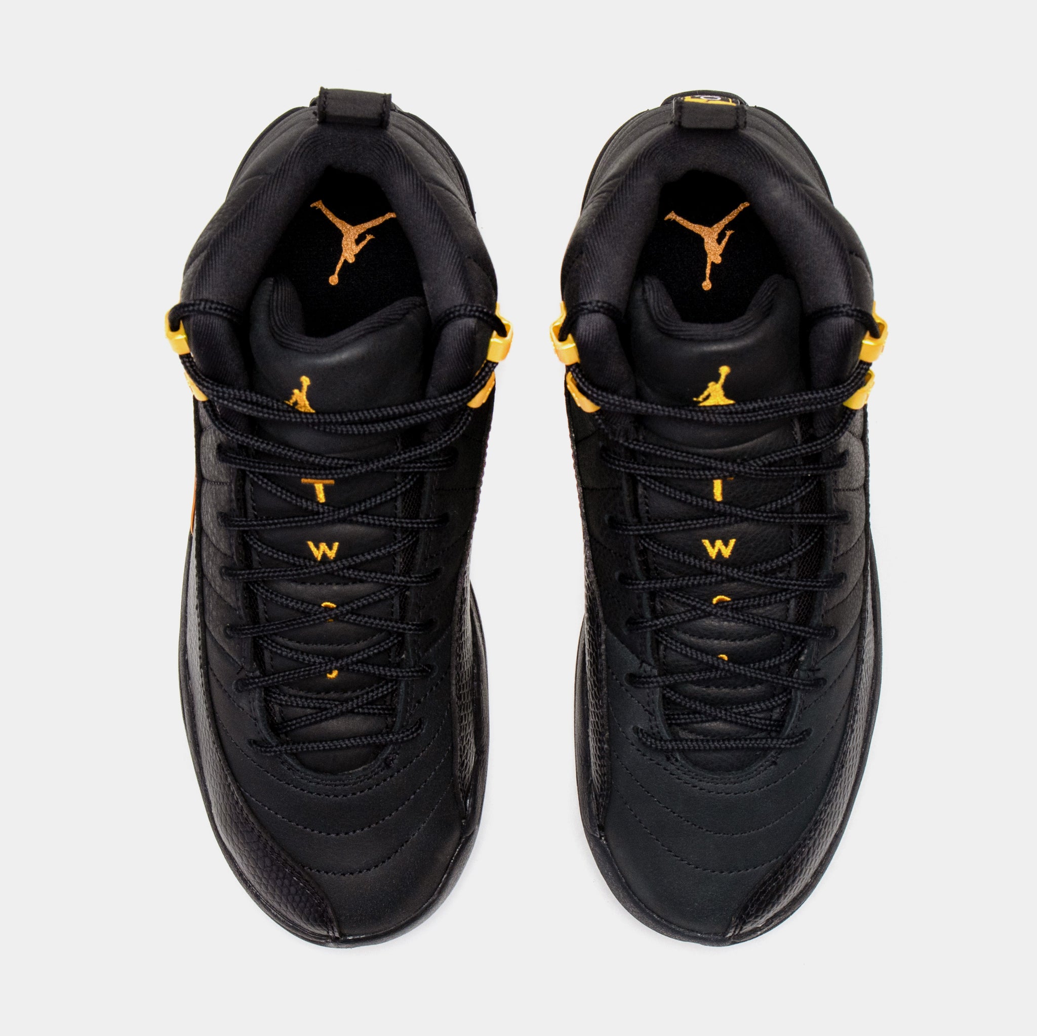 Jordan 12 all black grade school Clearance