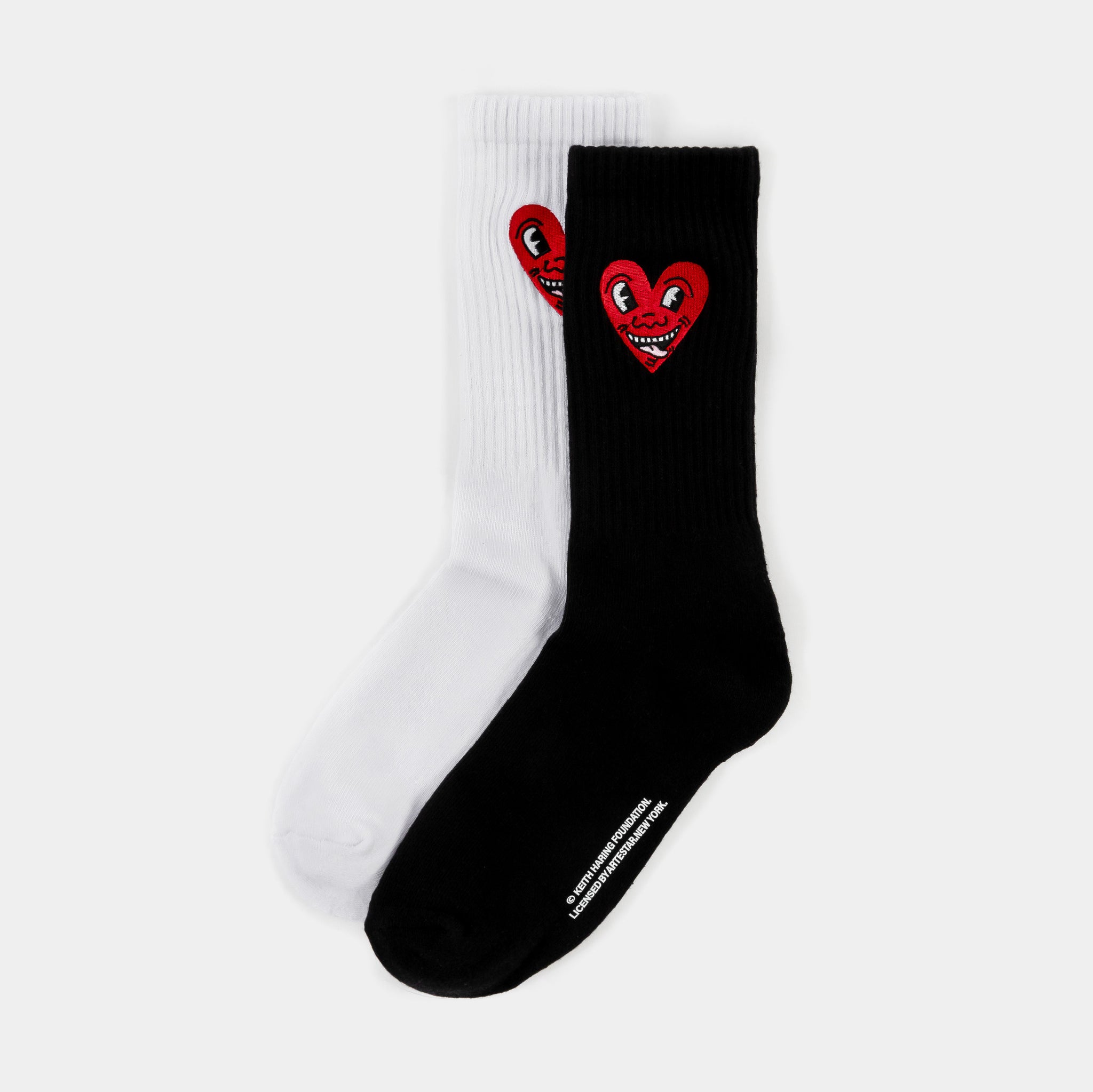 Shoe Palace SP x Keith Haring Heart Mens Socks Black White KHS202 ...