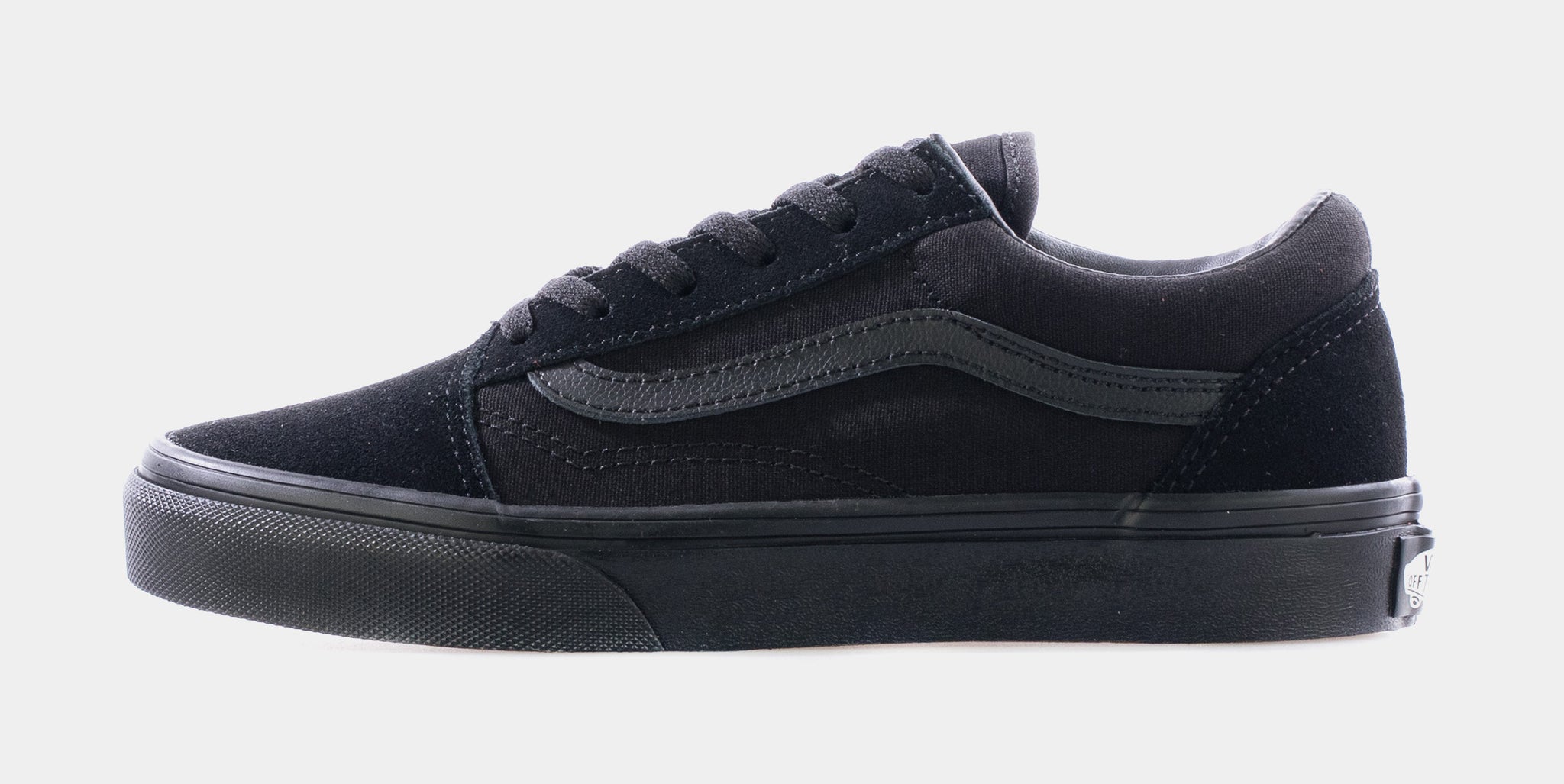 Vans Old Skool Low Preschool Skateboarding Shoe Black White W9TENR