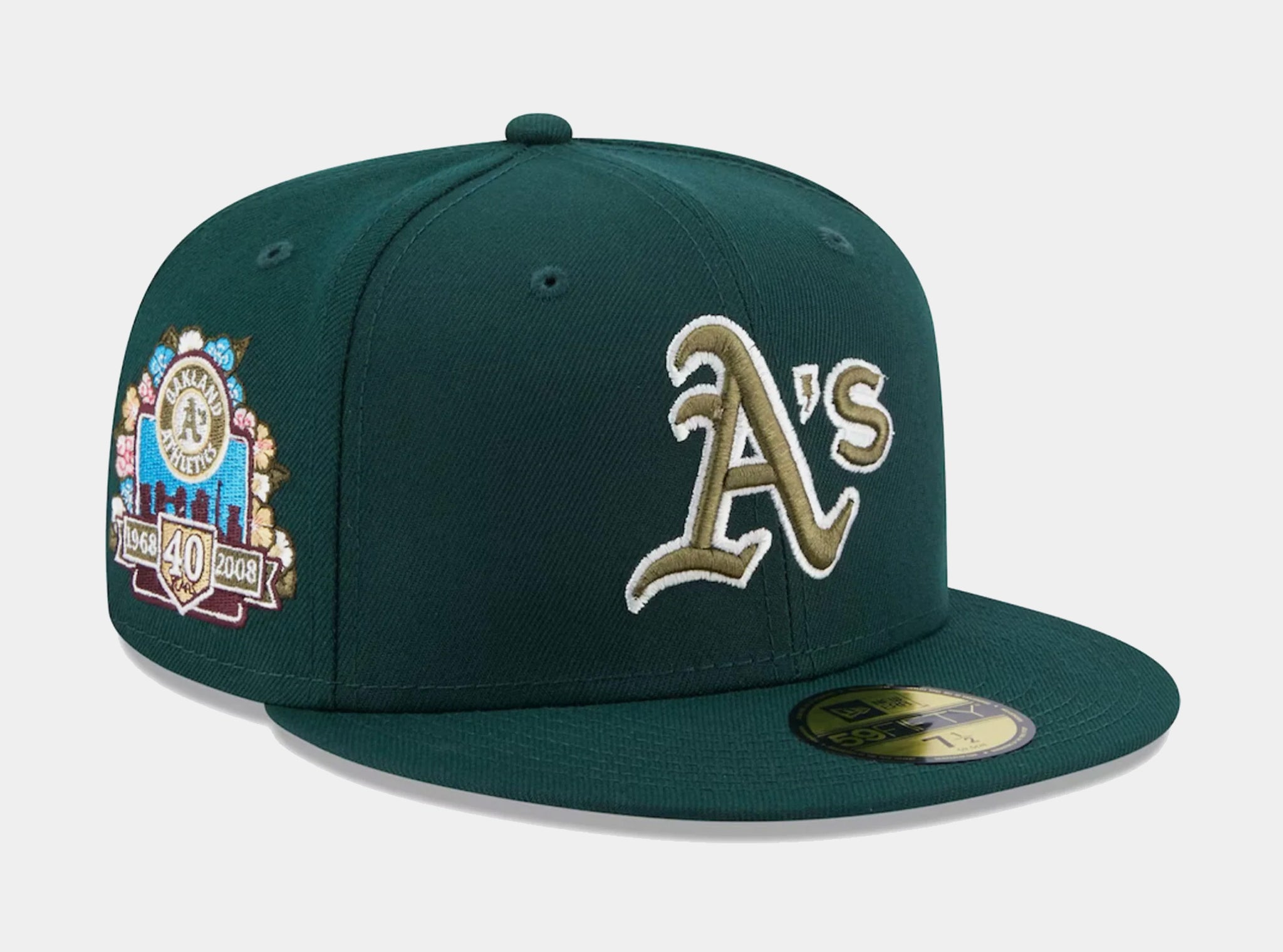 New Era Oakland Athletics Botanical 59FIFTY Mens Fitted Hat Green 60355792  – Shoe Palace