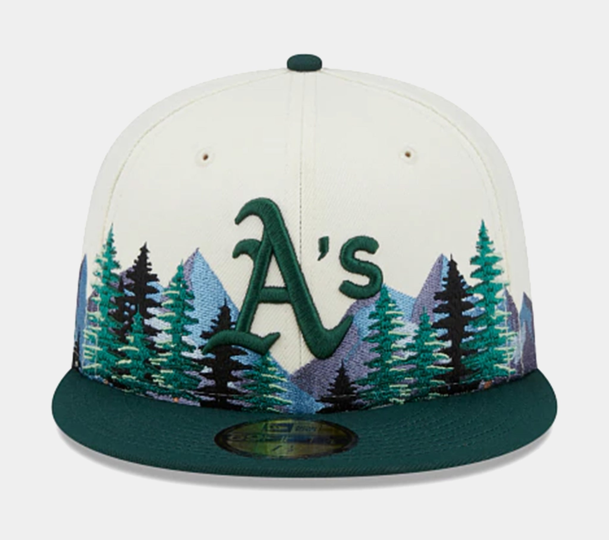 New Era Oakland A's Outdoor 59FIFTY Mens Fitted Hat (White/Green)