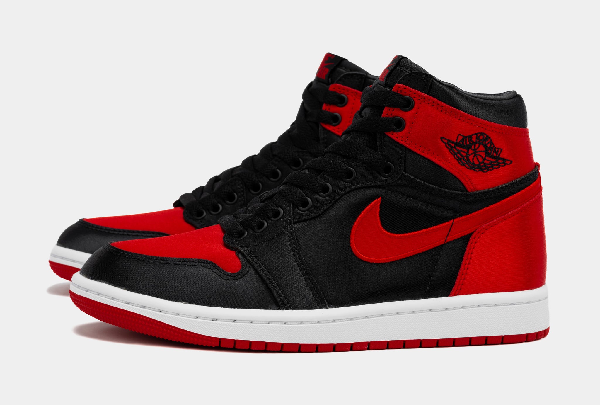 Air Jordan 1 Retro Hi OG Satin Bred Womens Lifestyle Shoes (Black/Red) Free  Shipping