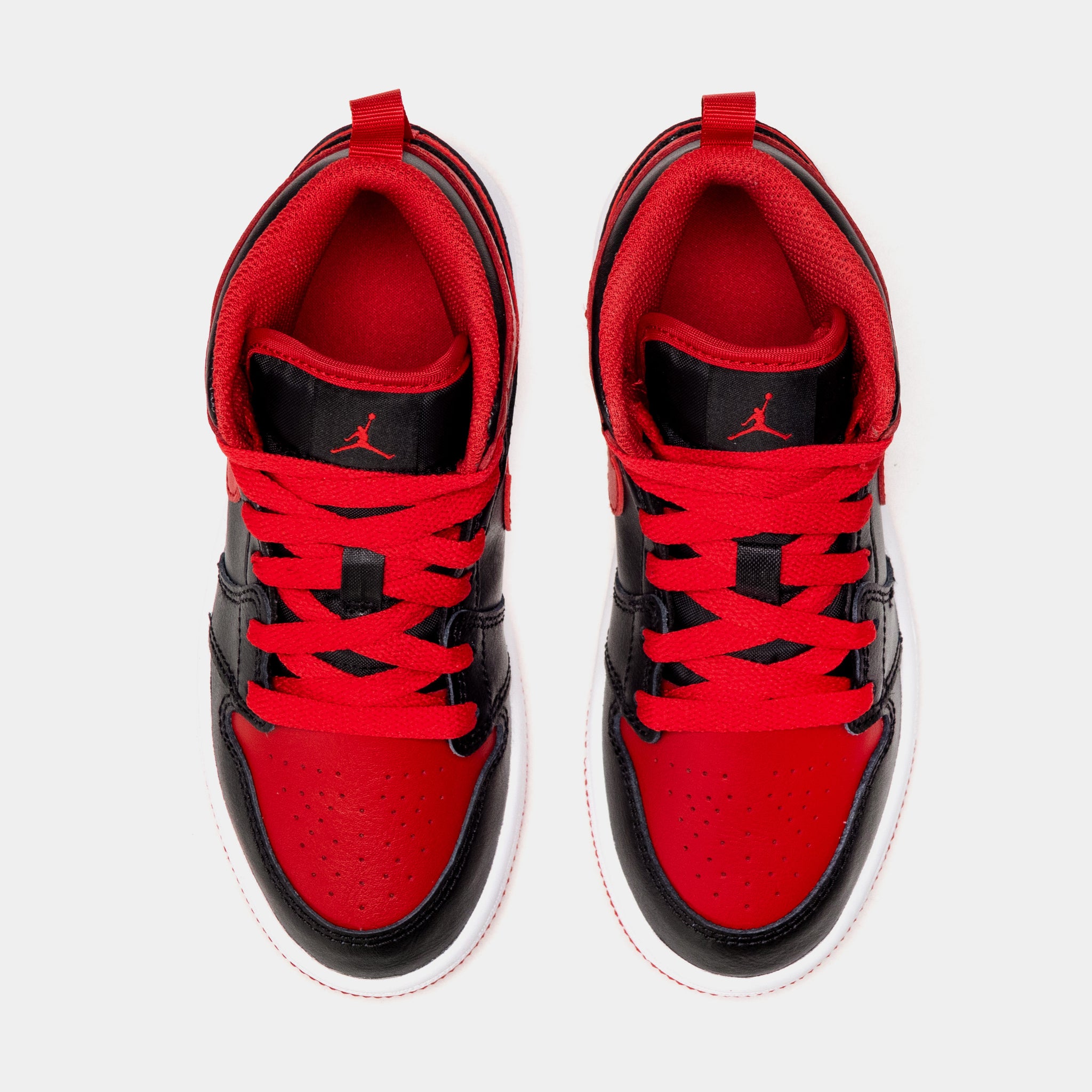 Jordan Air Jordan 1 Retro Mid Preschool Lifestyle Shoes Black Red ...
