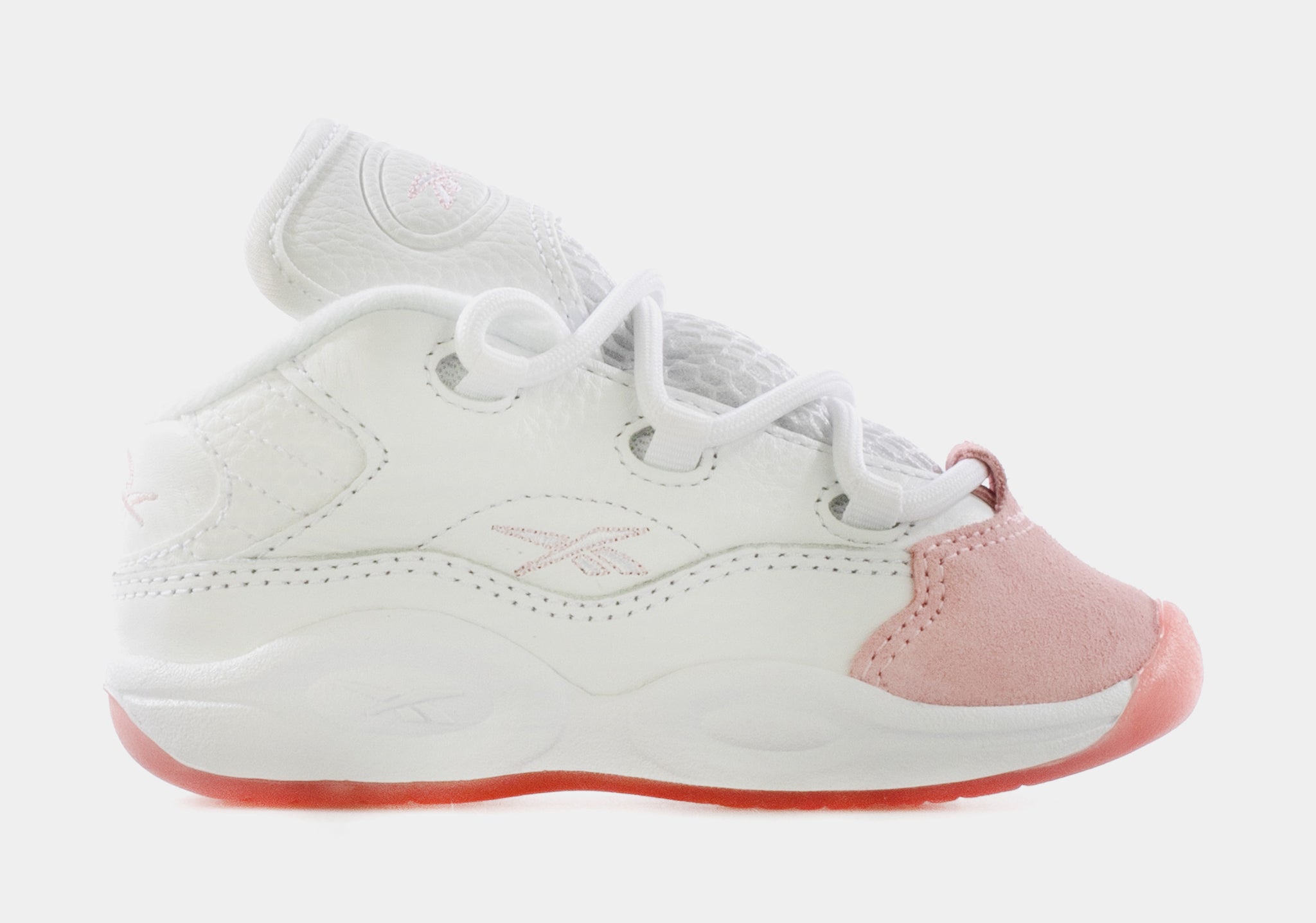 Reebok Question Mid Pink Toe Infant Toddler Lifestyle Shoe White Pink – Shoe Palace