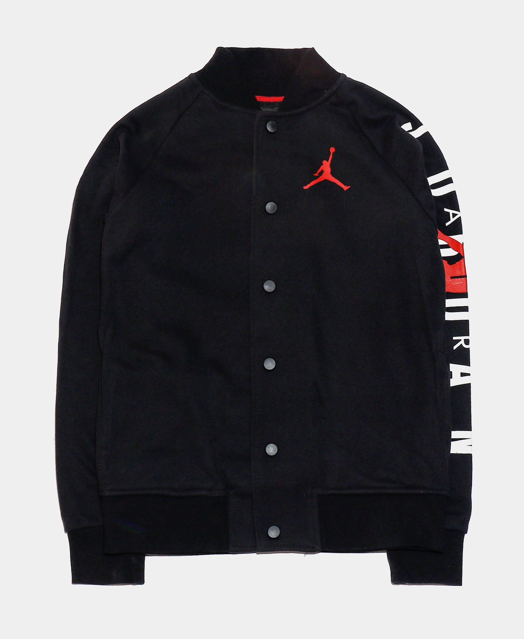 Jordan Jumpman Stadium Jacket Grade School Jacket Black Red 955926-023 ...